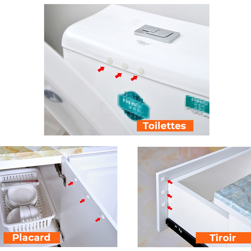 Butées de Porte Auto-Adhésif en Silicone