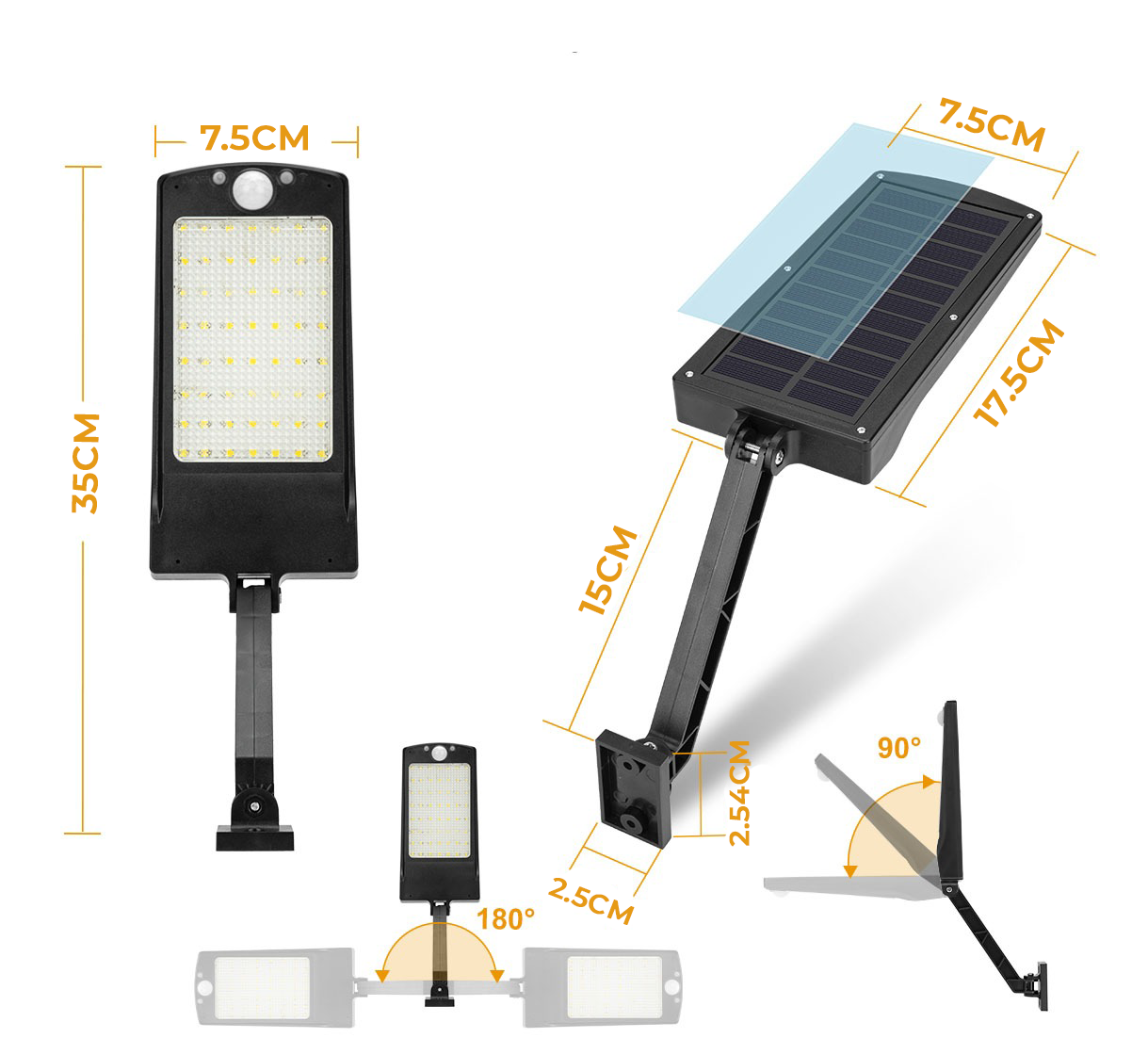 Lot de 2 lampadaires solaires