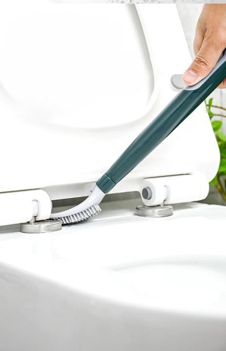 Balai brosse de toilette en silicone avec réservoir