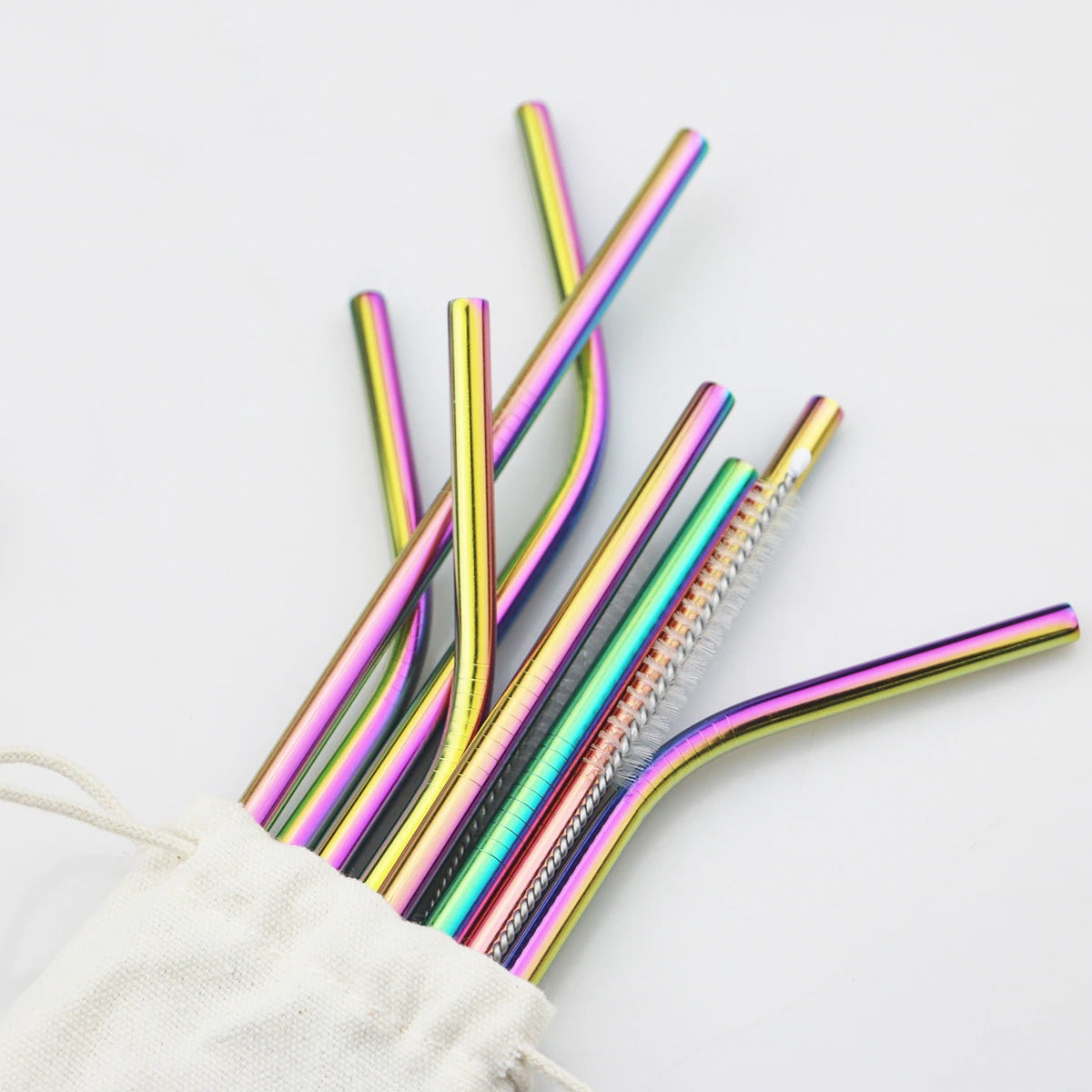 Lot de 8 Pailles réutilisables