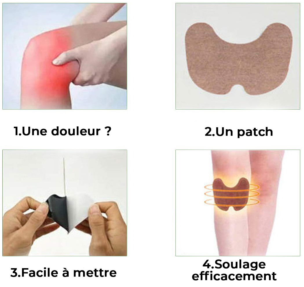 Lot de 12 patchs anti inflammatoires pour genoux
