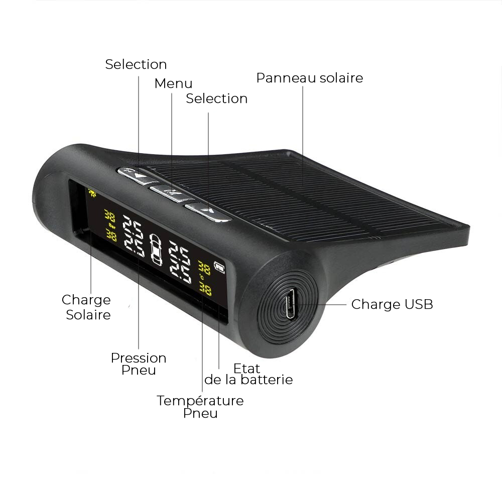 Moniteur solaire de pression de pneu