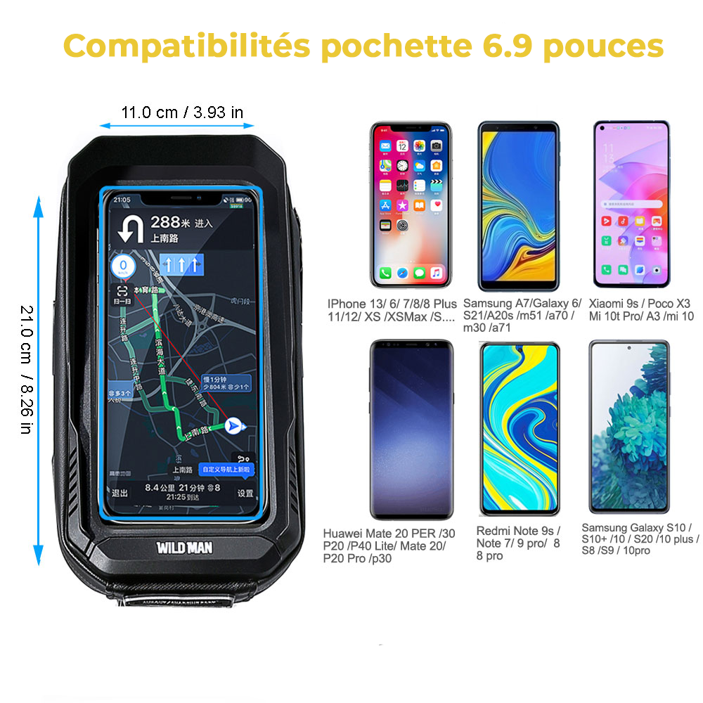 Pochette vélo smartphone 2 en 1