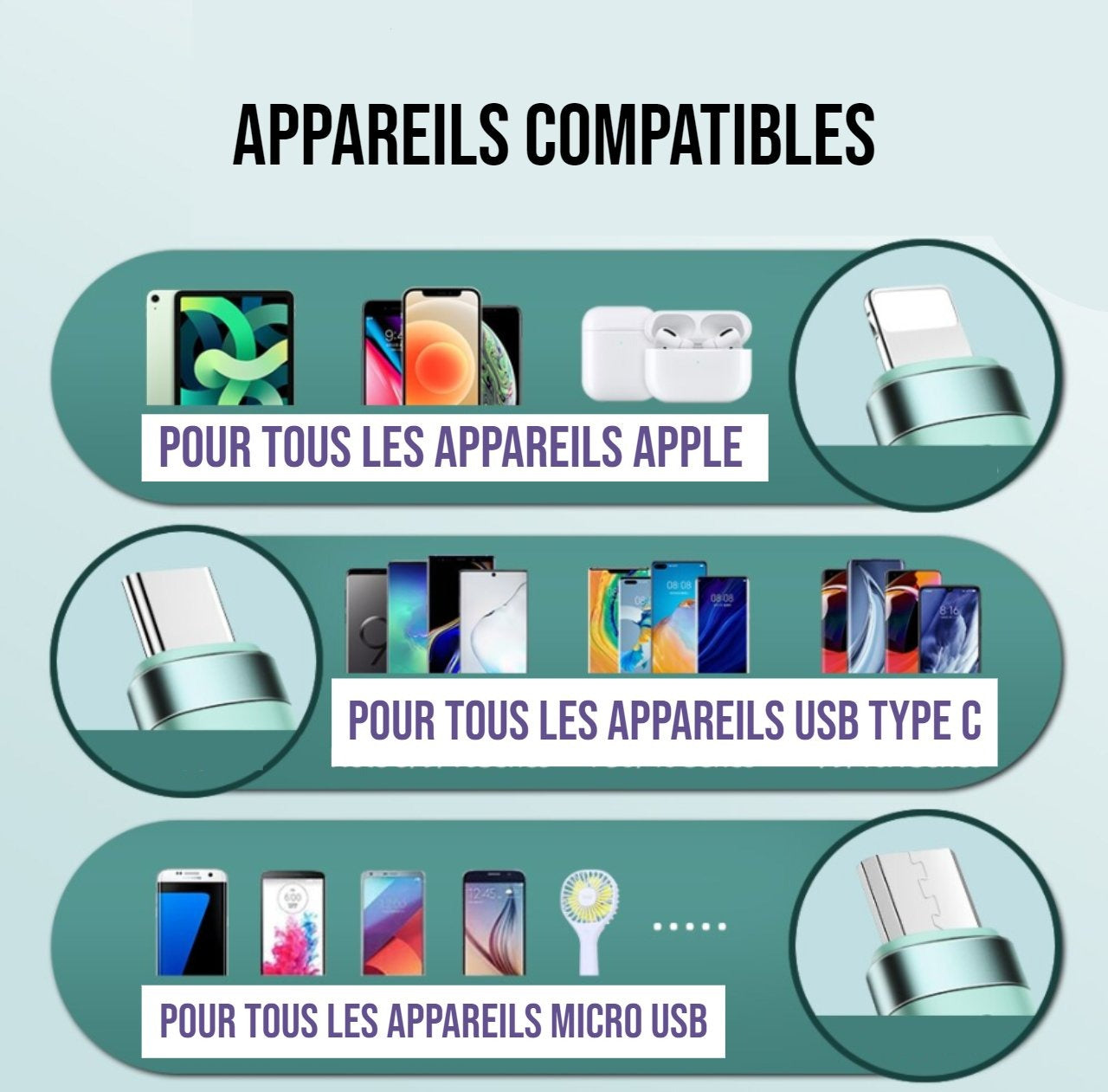 Câble de charge en silicone liquide