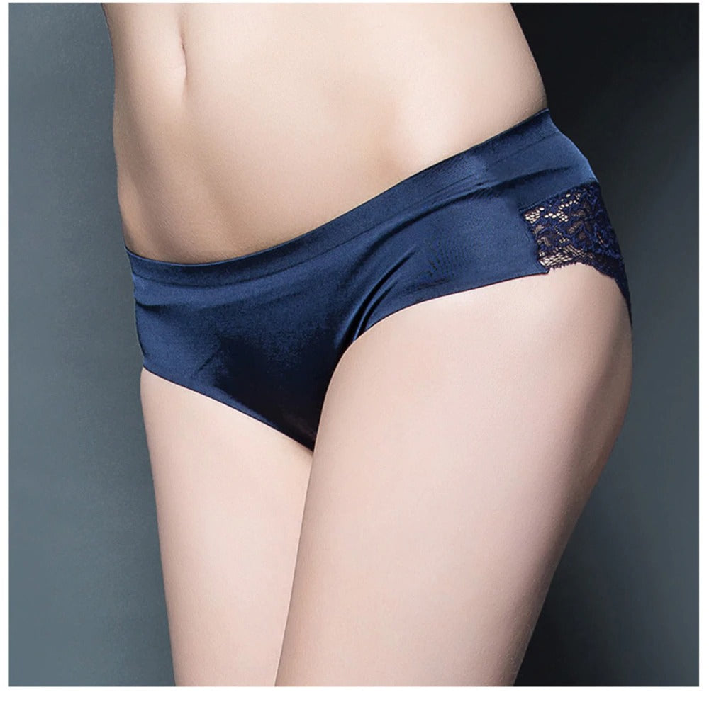 TOP VENTES - Lot de 3 Culottes en Dentelle en Fibre de Bambou