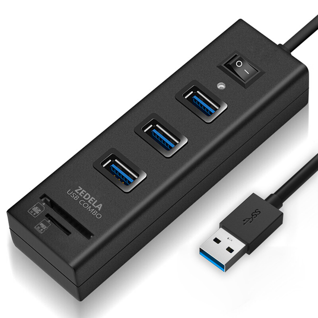 Multiprise USB avec lecteur de carte SD