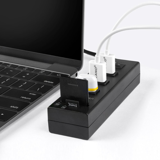 Multiprise USB avec lecteur de carte SD