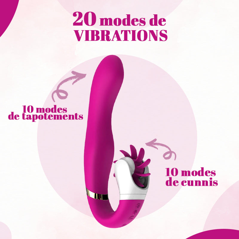 Gode vibromasseur simulateur de cunnilingus