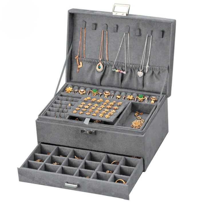 Boîte à bijoux effet daim