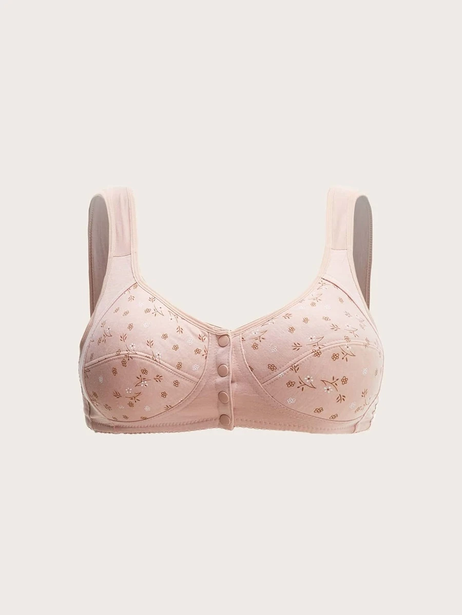 Soutien-gorge 100% coton à imprimé floral