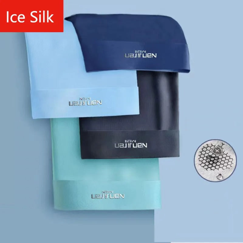 Lot de 4 boxers en soie glacée antibactériens