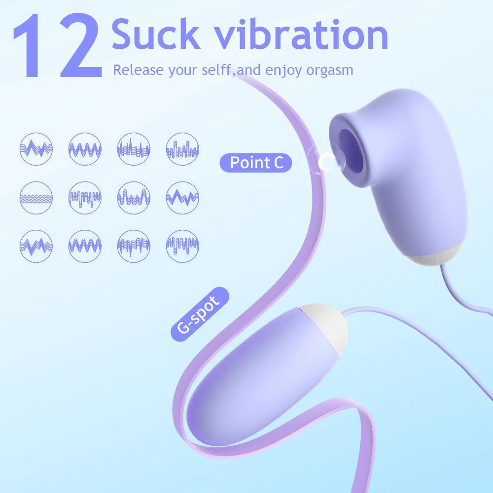 Stimulateur 2 en 1 pour tétons et clitoris - Succions & vibrations