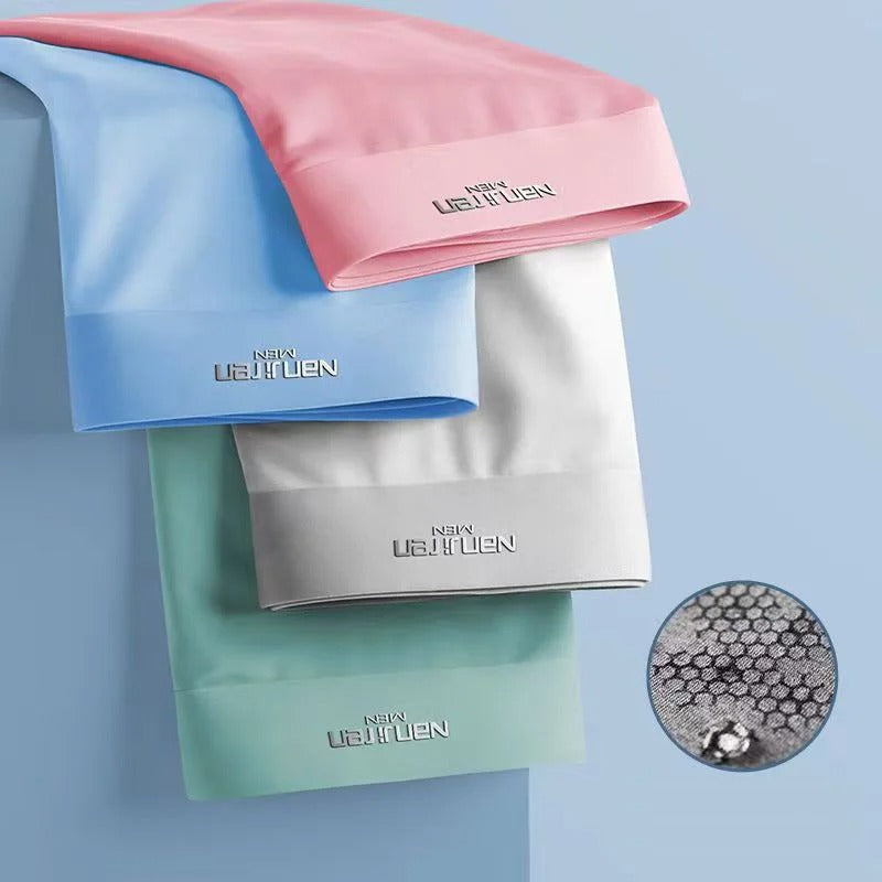 Lot de 4 boxers en soie glacée antibactériens
