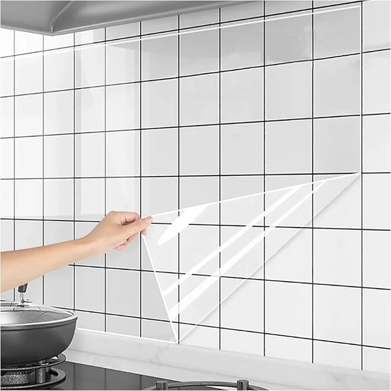 Film Transparent Anti-Huile pour Cuisine – Autocollant Lavable 45cmx10m