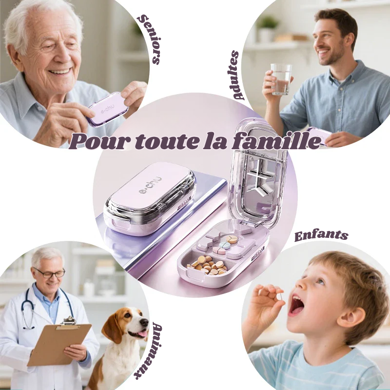 Coupe-Médicament 2/3/4 Parts Compact et Portable