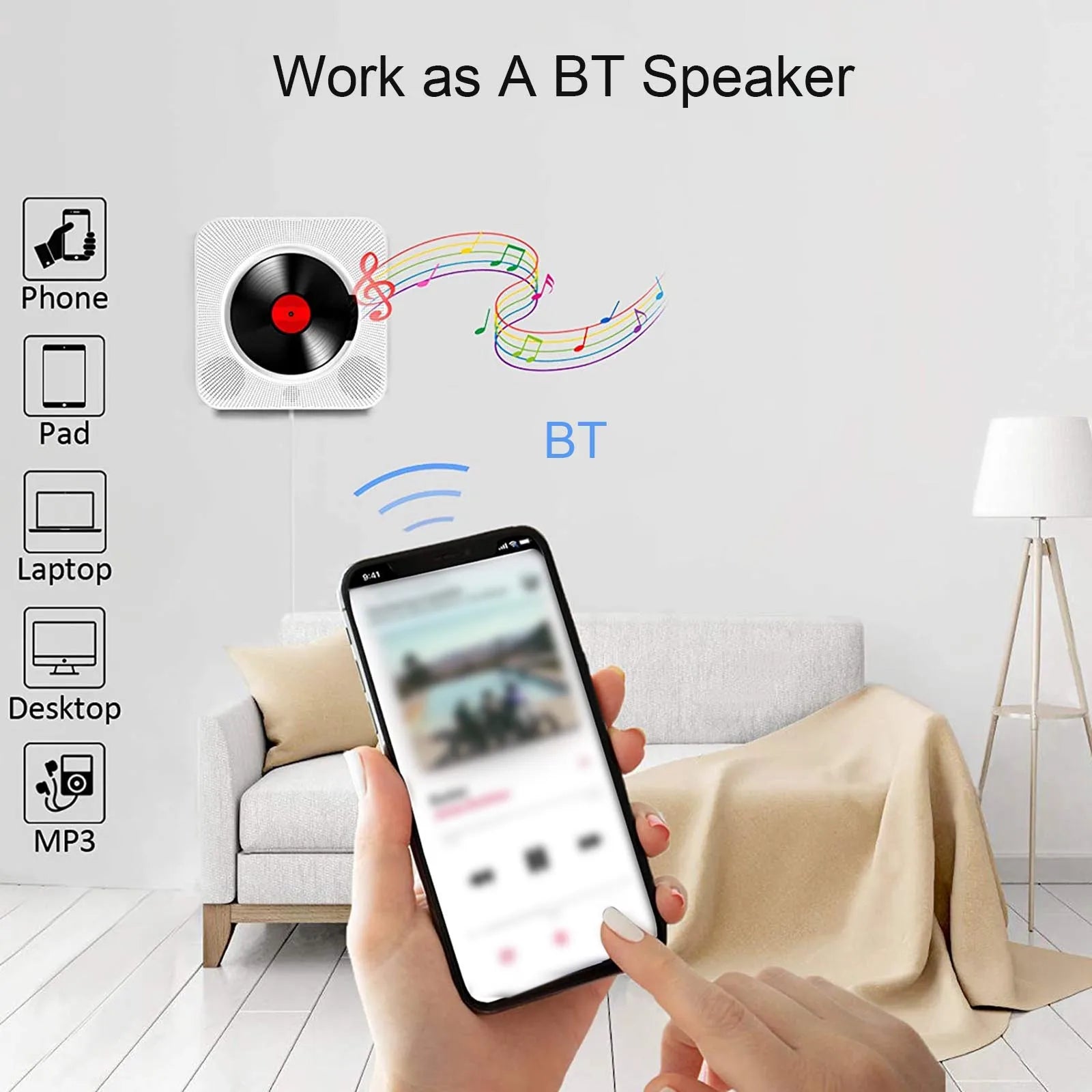 Lecteur de CD Musique 2 en 2 - Bluetooth