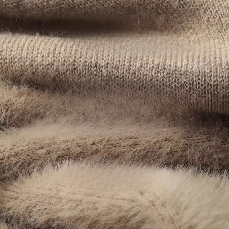 Pull col roulé à maille avec doublure polaire Homme
