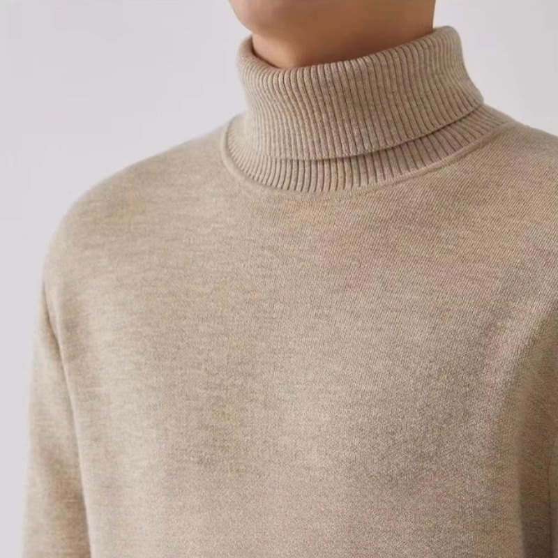 Pull col roulé à maille avec doublure polaire Homme