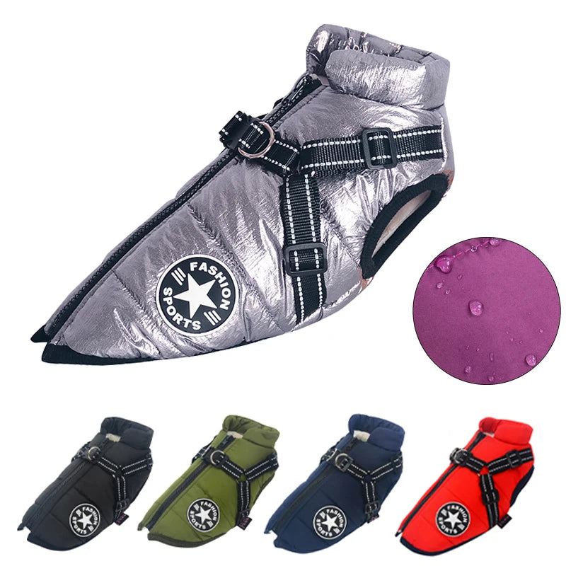 Doudoune pour Chiens avec Harnais Intégré - Jusquà 5XL