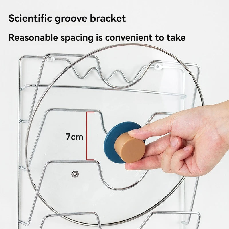 Support Mural Multifonctionnel pour Couvercles de Casserole