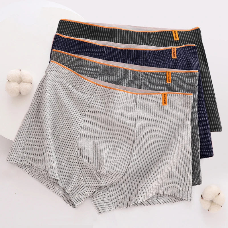 Lot de 4 Boxers en Coton à Rayures