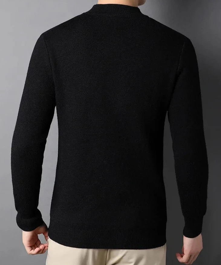 Pull doux col cheminée montant pour homme