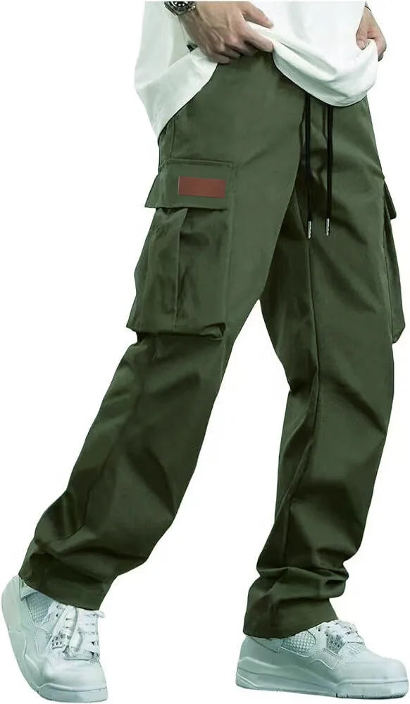 Pantalon Cargo Homme en Sergé – Coupe Décontractée avec Cordon – Sport, Randonnée & Outdoor
