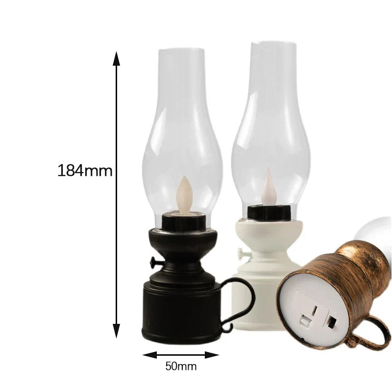 Lampe à Pétrole LED Rétro avec Effet Flamme