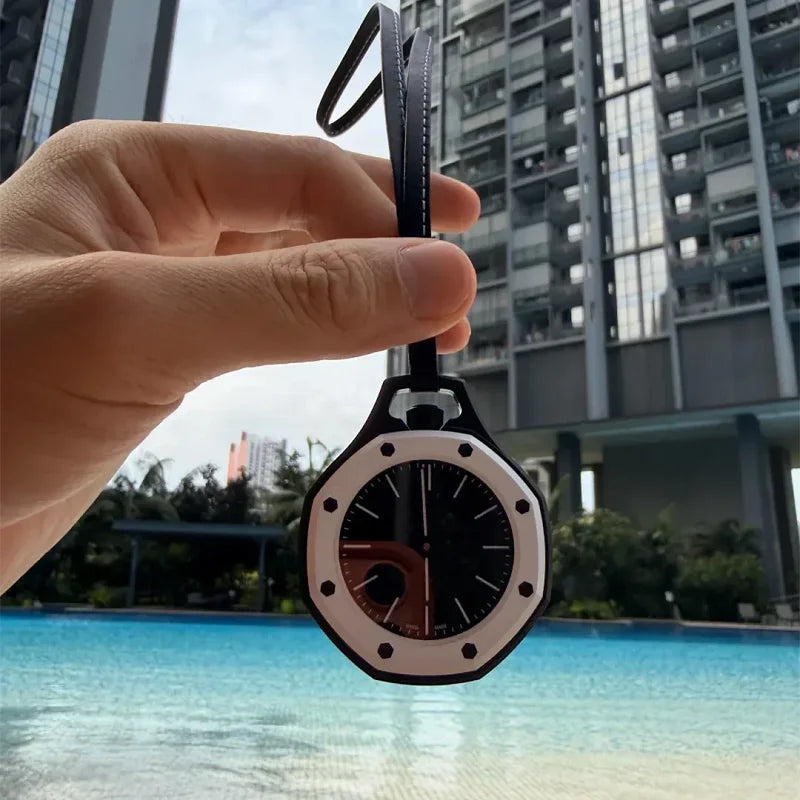 Montre Pendentif Unisexe à Quartz – Cadran Octogonal et Cordon en Cuir Tendance