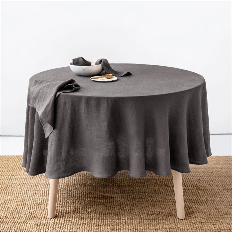 Nappe Ronde 100% Lin Français - 15 Couleurs & 10 Dimensions