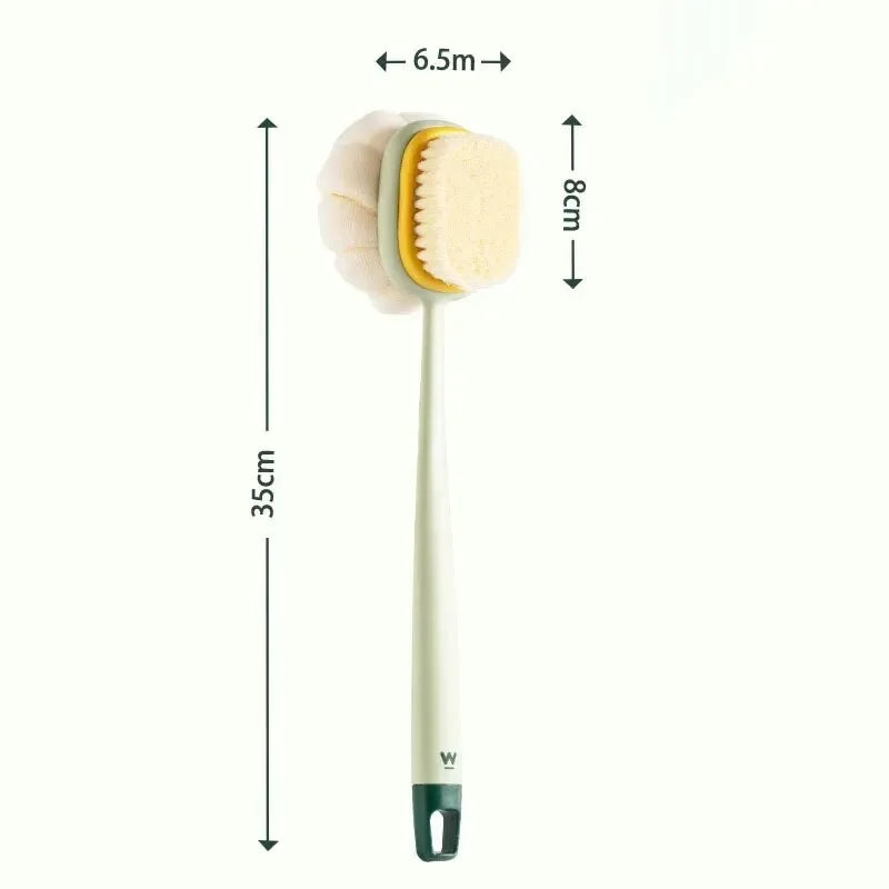 Brosse 2 en 1 Brosse & Fleur de Douche pour Dos à Long Manche - Nettoie & Exfolie