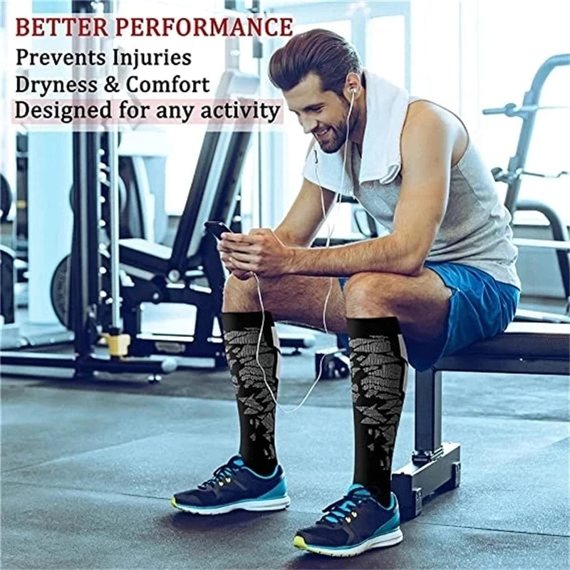 Lot de 2 Paires de Chaussettes de Compression Graduées