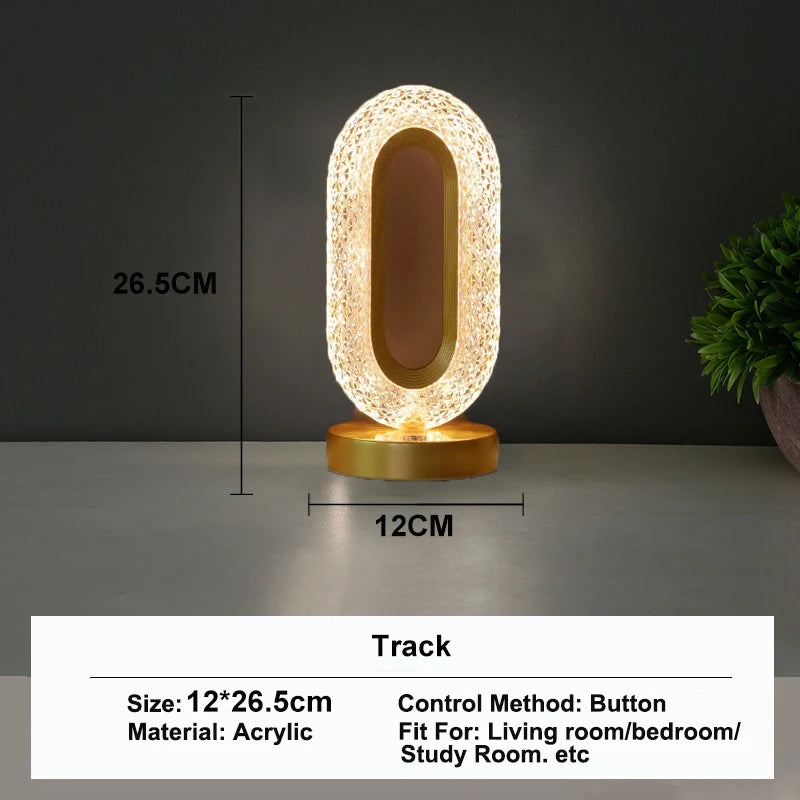 Lampe en Cristal 3D - 3 Couleurs de Lumière & Différentes Luminosités