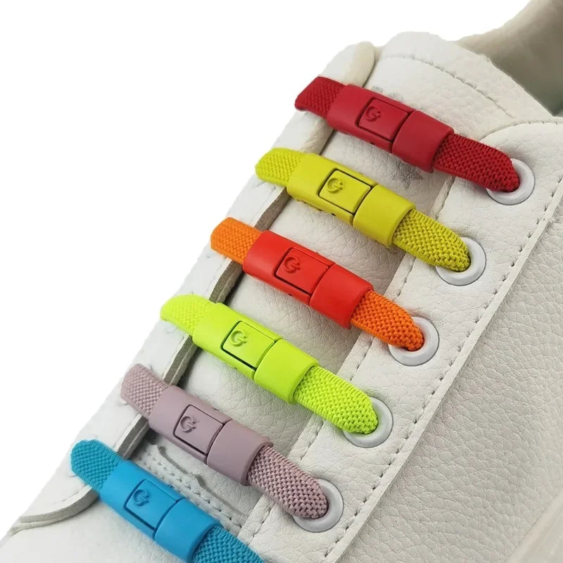 Lacets Élastiques Sans Nœuds 100CM avec Fermoirs Rapides Pour Baskets et Chaussures – 16 Couleurs