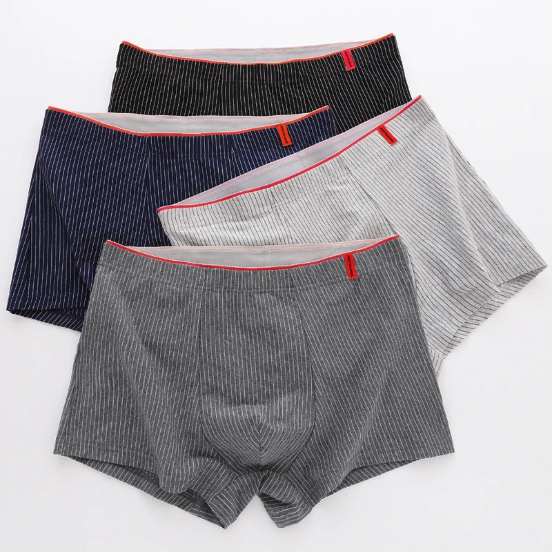 Lot de 4 Boxers en Coton à Rayures