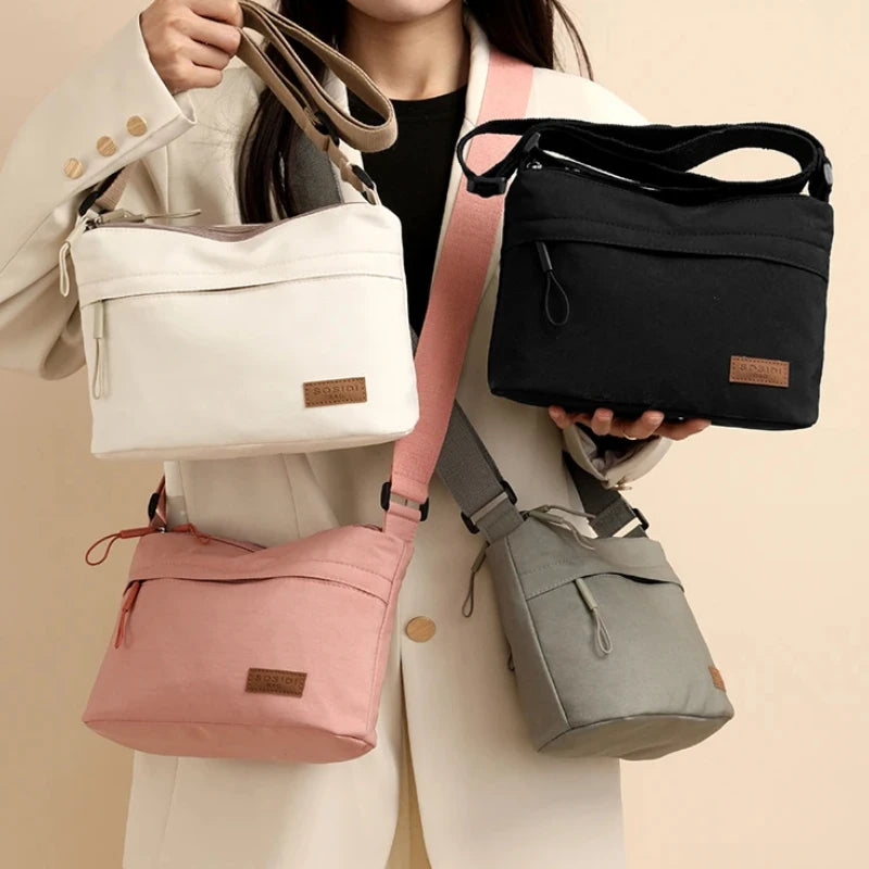 Sac Bandoulière Femme Toile – 3 Grandes Poches