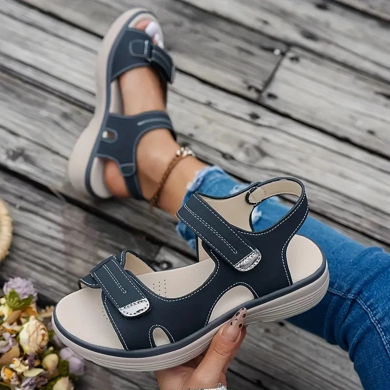 Sandales Femme à Plateforme et Doubles Brides Réglables – Confort Outdoor pour Été et Voyage