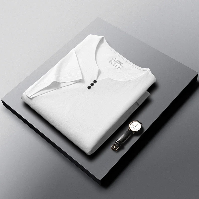 T-Shirt Henley Homme à Manches Courtes & Col V à 3 Boutons - Respirant, Confortable & Style Décontracté
