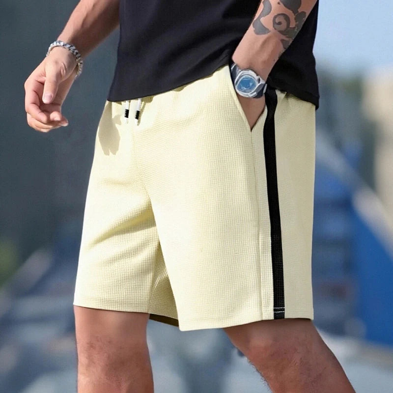 Short Homme Jacquard Respirant Bande Latérale