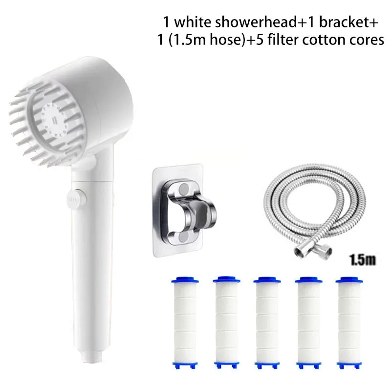 Pommeau de Douche Filtrant 3 Vitesses - Relaxation et Pureté
