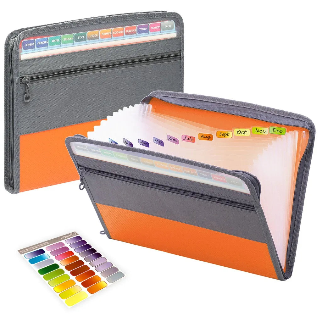 Classeur Accordéon Extensible 13 Poches avec Fermeture Éclair – Organiseur de Documents