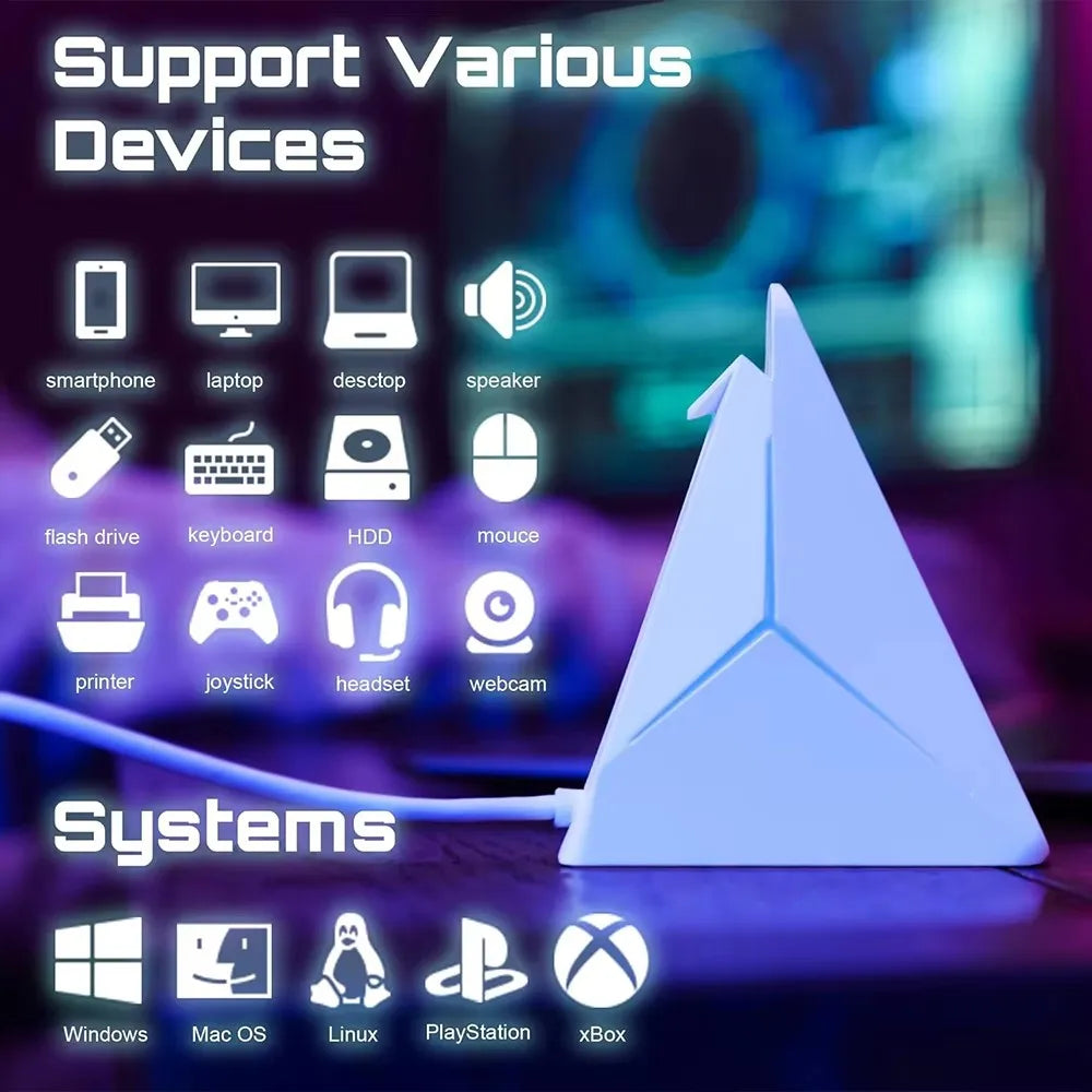 Station d'Accueil Pyramide 4 Ports USB 3.0 & Type-C