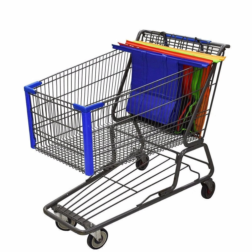 Lot de 4 Sacs de courses réutilisables pour chariot