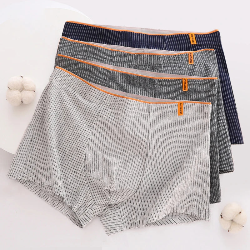 Lot de 4 Boxers en Coton à Rayures