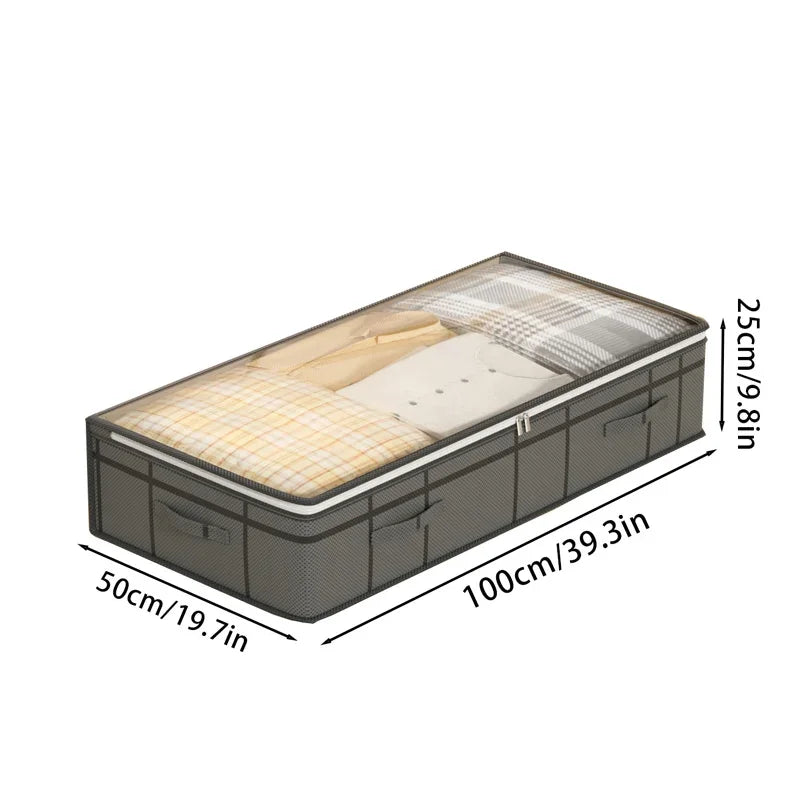 Sac de Rangement Pliable Grand Format – Organisateur Sous Lit pour Vêtements, Couettes et Linge, Chambre et Dortoir