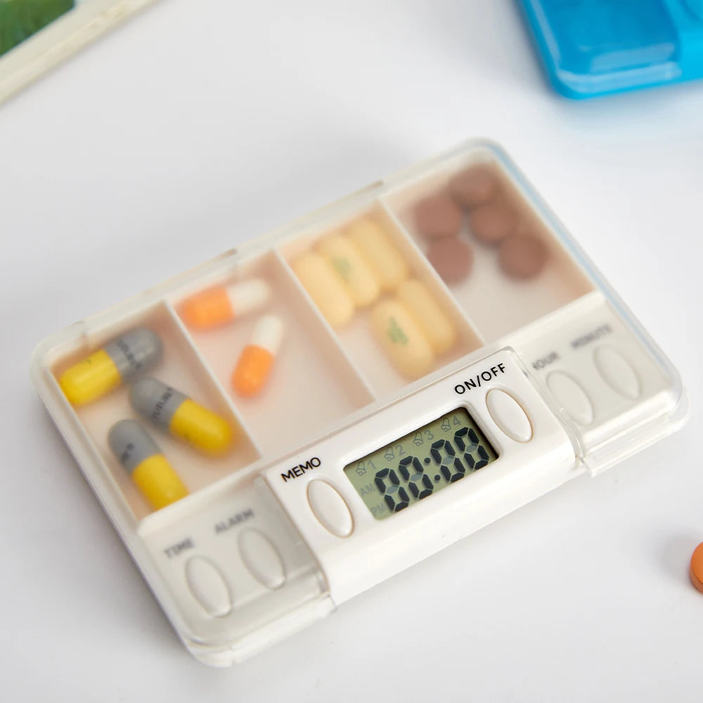 Pilulier avec Alarme Sonore à 4 Compartiments