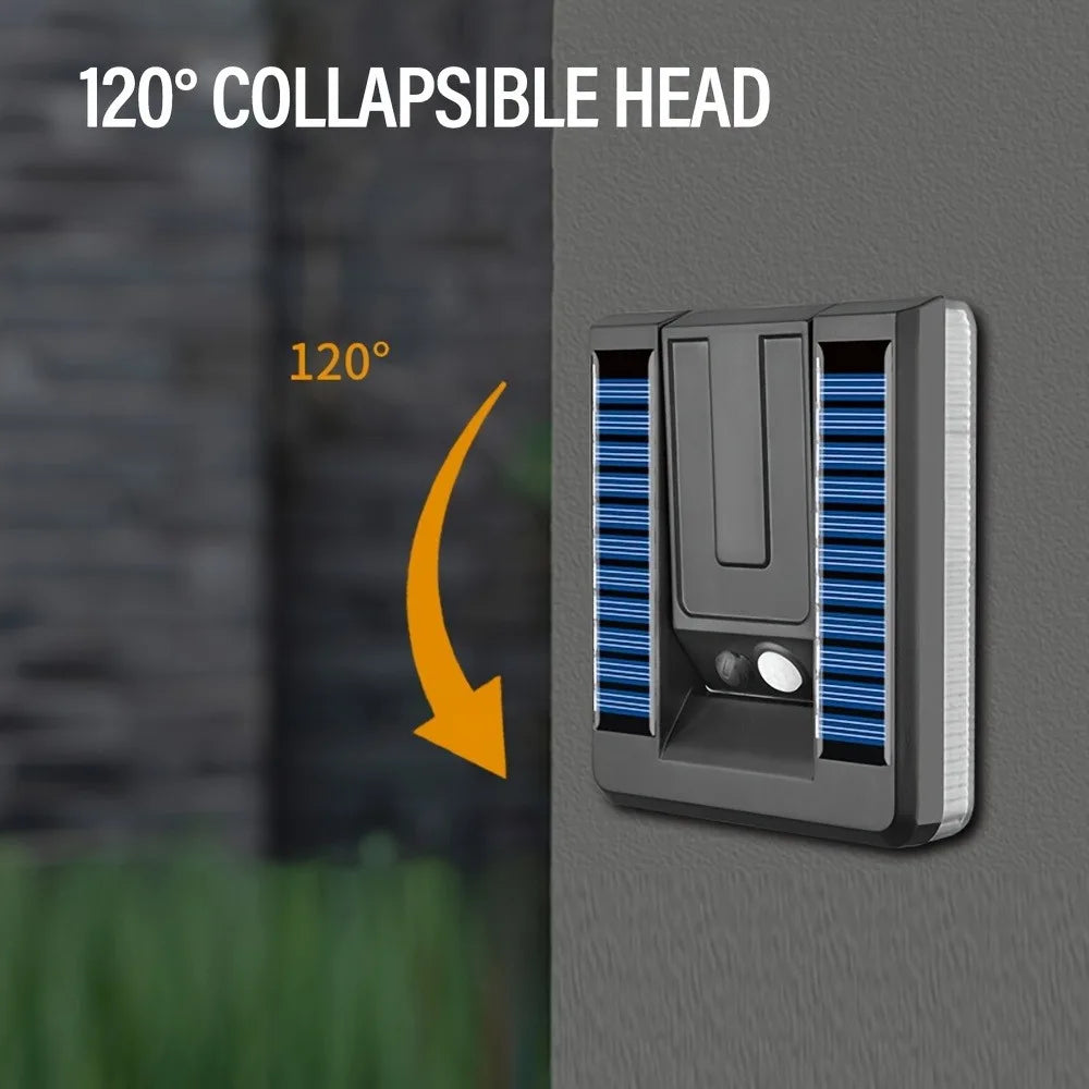 Lot de 2 Appliques Murales LED 120° Solaires à Capteur de Mouvement