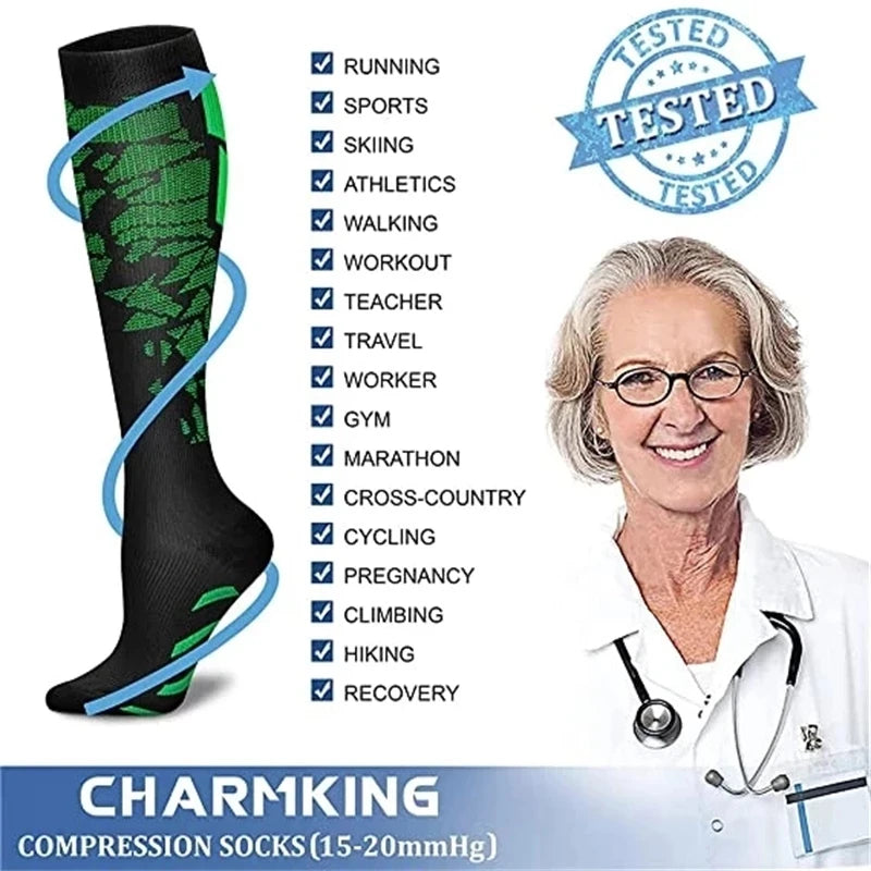 Lot de 2 Paires de Chaussettes de Compression Graduées