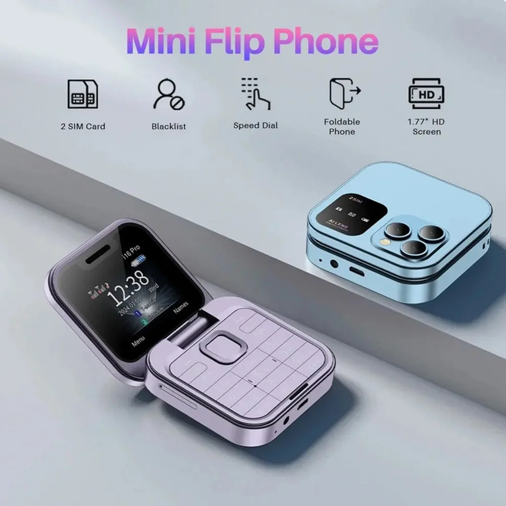 Mini Téléphone Portable Pliable Servo i16 Pro - Dual Sim & Raccourcis Appels