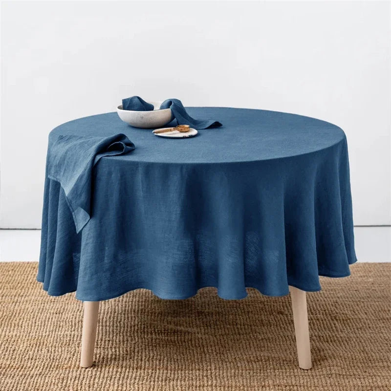 Nappe Ronde 100% Lin Français - 15 Couleurs & 10 Dimensions